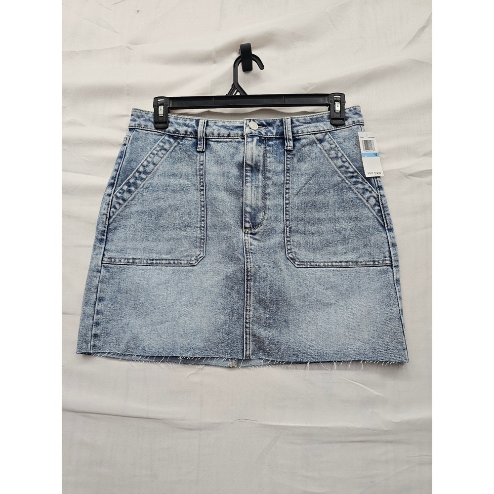 Edited by Remi Bader Womens Mini Skirt Blue Cotton Blend Casual Size 10
